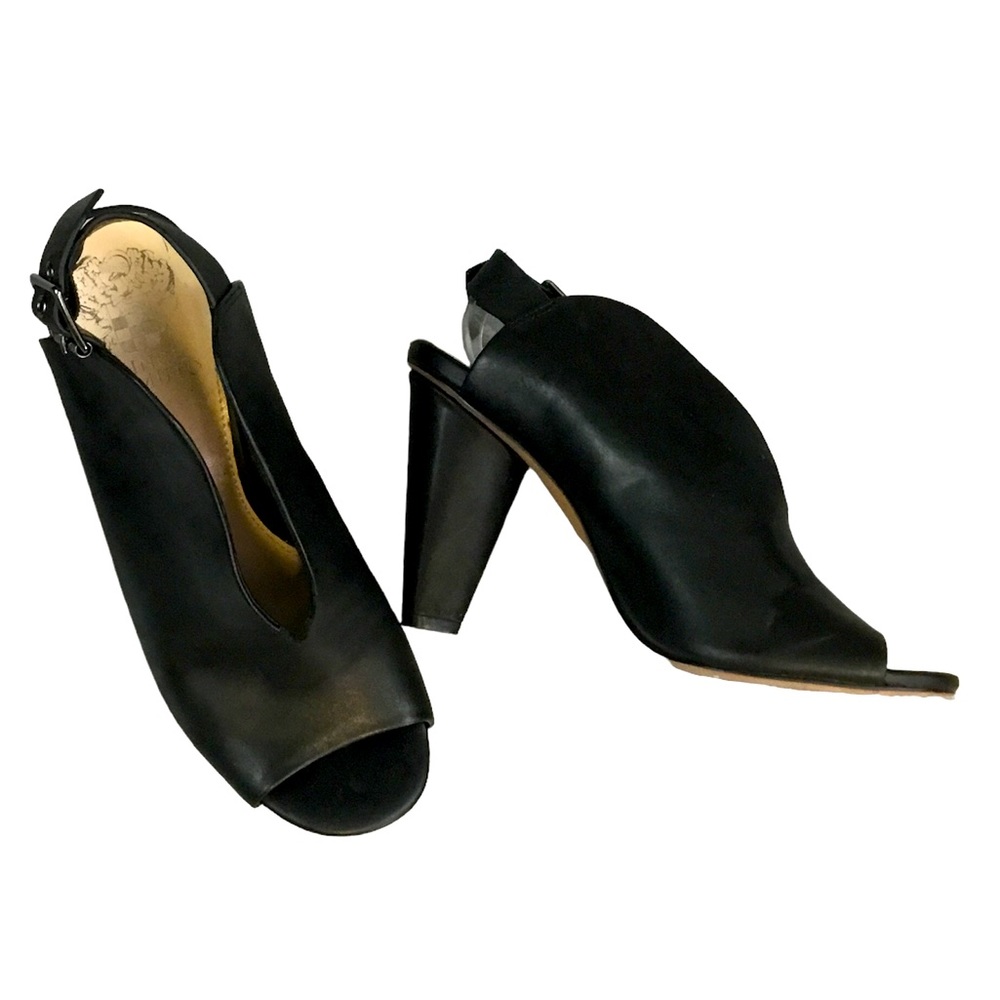 Vince Camuto black leather heels